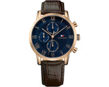 Tommy Hilfiger 1791399 Men’s Blue Dial Brown Leather Watch