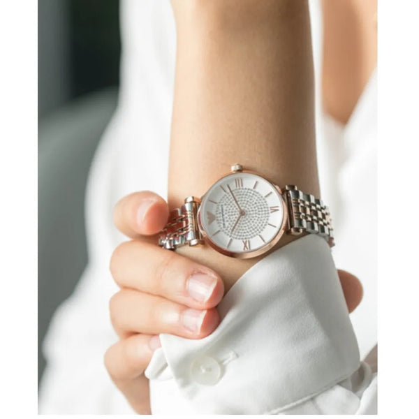 Emporio Armani AR1926 Ladies Two Tone Gianni T-Bar Watch