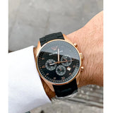 Emporio Armani AR5905 Men's Chronograph Black & Rose Gold Silicone Watch