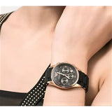 Emporio Armani AR5906 Ladies Chronograph Black & Rose Gold Silicone Watch