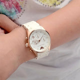 Emporio Armani AR5920 Ladies Chronograph White & Rose Gold Silicone Watch