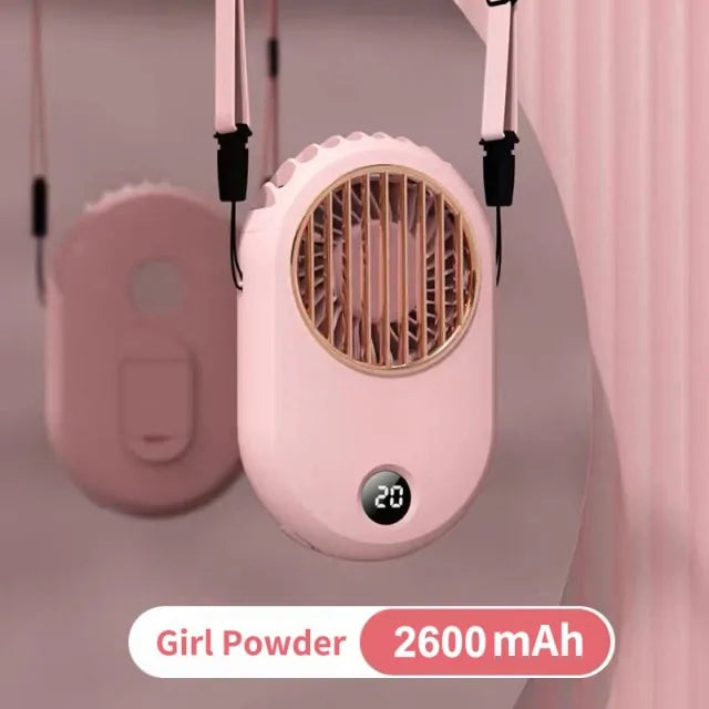 Portable Hanging Neck Fan Pink