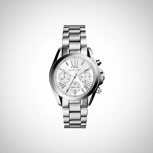 Michael Kors MK6174 Ladies Bradshaw Silver Chronograph Watch