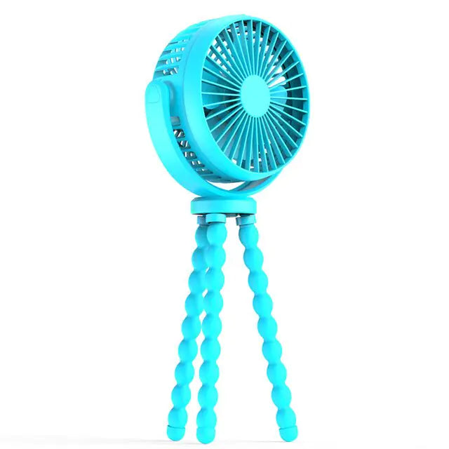 Rechargeable Portable Octopus Cooling Fan Sky Blue