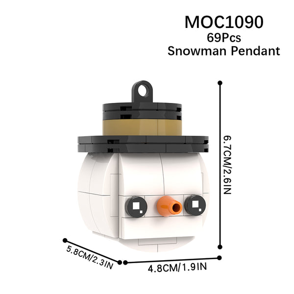 Snowman Head, Tree, Snowflake Christmas Building Block Toy