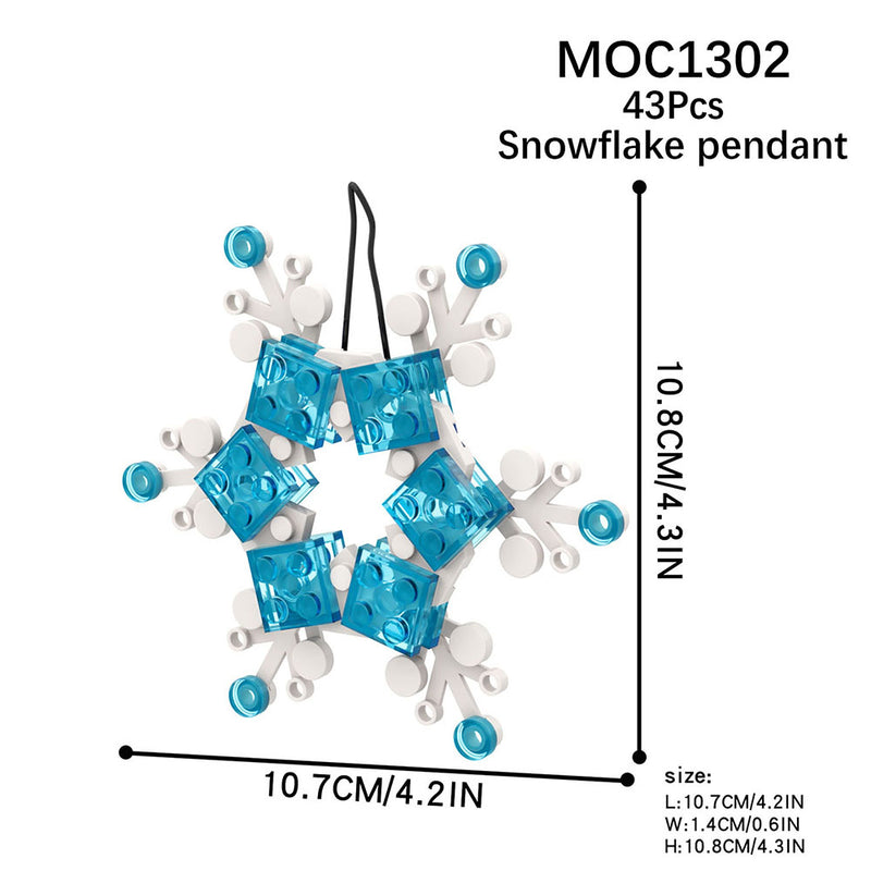 Snowman Head, Tree, Snowflake Christmas Building Block Toy