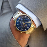 Tommy Hilfiger 1710384 Men’s Gold IP Blue Dial Stainless Steel Watch