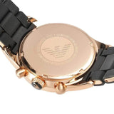 Emporio Armani AR5905 Men's Chronograph Black & Rose Gold Silicone Watch