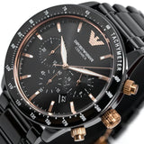 Emporio Armani Men's AR70002 Ceramica Black Mario Chronograph Watch