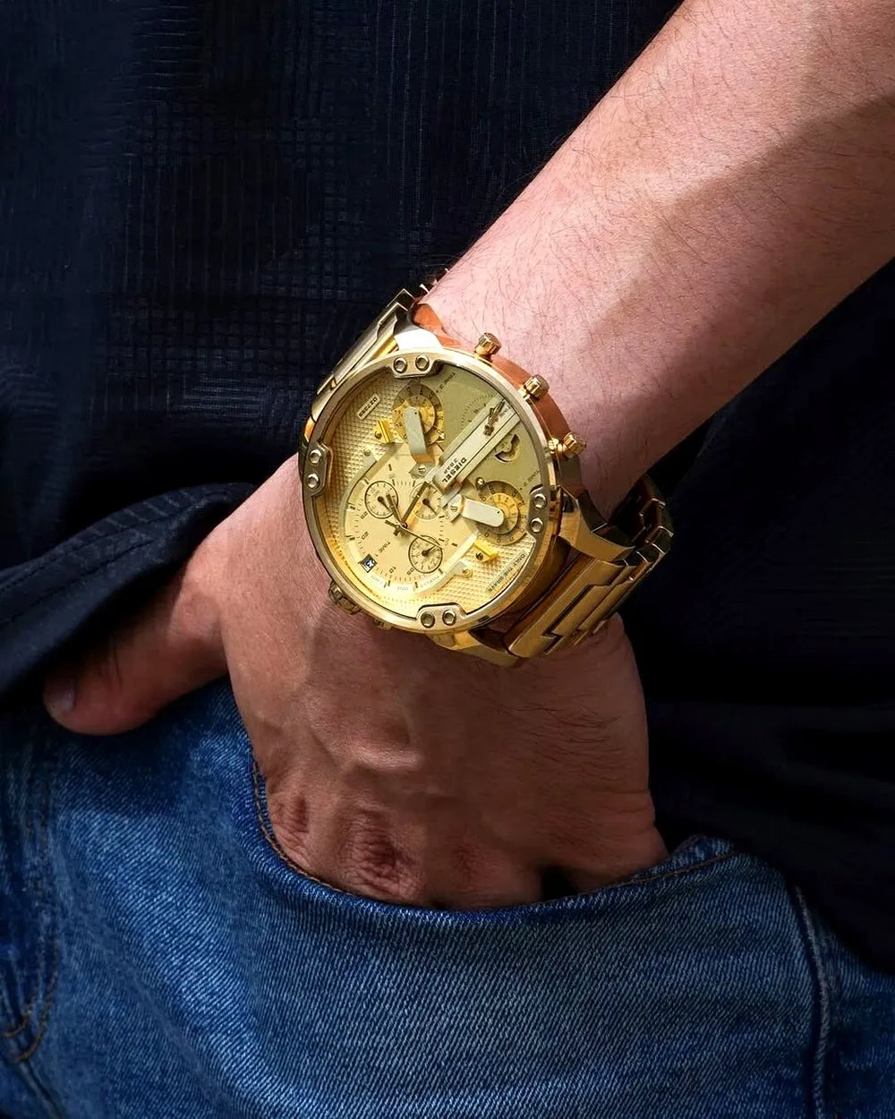Diesel DZ7399 Men's Mr Daddy 2.0 Gold Chronograph Watch – XS World