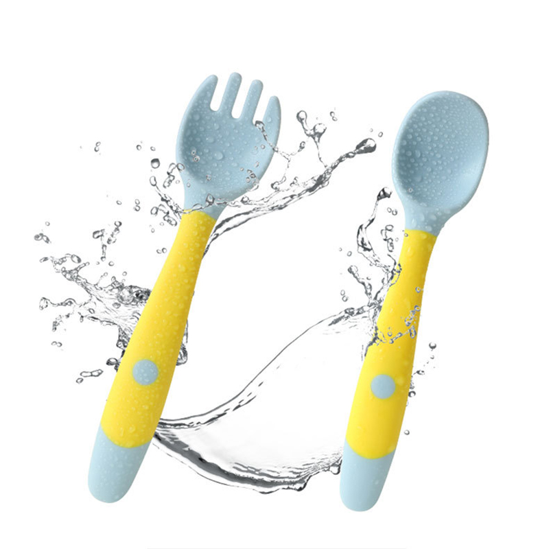 Silicone Cutlery Silicone Fork and Spoon Set Infant Feeding Utensils  Silicone Toddler Spoons Soft Bendable Feeding Spoon
